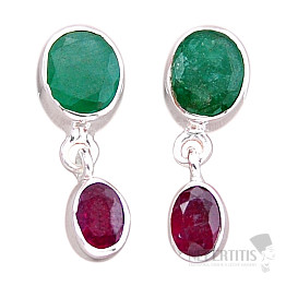 Indischer Smaragd - modifizierte Ohrringe Silber Ag 925 49529