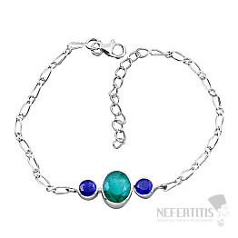 Smaragd indický (upravený) náramek stříbro Ag 925 49543