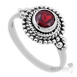 Granát brúsený prsteň striebro Ag 925 49706