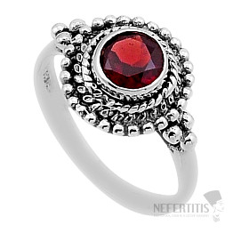 Granát brúsený prsteň striebro Ag 925 49708