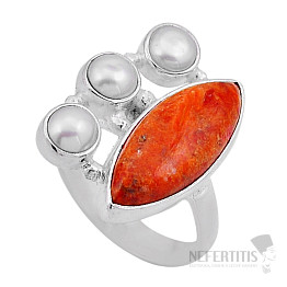 Turquoise orange Mohave ring silver Ag 925 49956