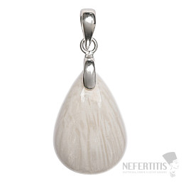 Anhänger aus weißem Scolecit, Silber Ag 925 Nr. 5