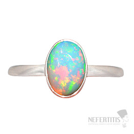 Opál etiopský prsten stříbro Ag 925 R5
