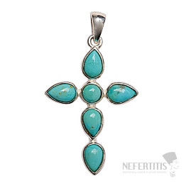 Designer pendant turquoise blue silver Ag 925 P503