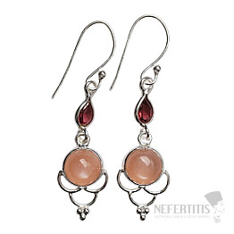 Designer-Ohrringe Mondstein Silber Ag 925 E509