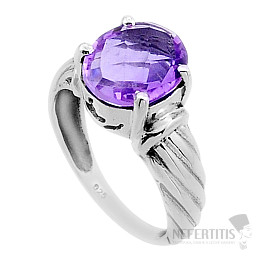 Amethyst-geschliffener Ring, Silber Ag 925 50959