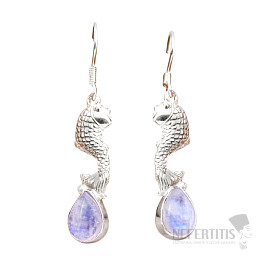 Rainbow moonstone earrings silver Ag 925 51120