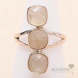 Mesačný kameň dúhový prsteň striebro Ag 925 51220