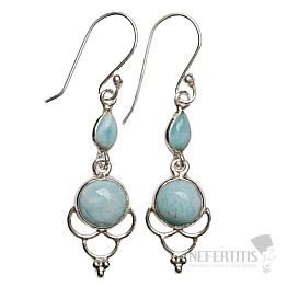Designové náušnice s larimarem stříbro Ag 925 E513