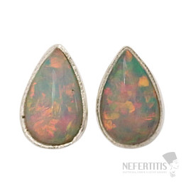 Ethiopian opal earrings, silver Ag 925 E514