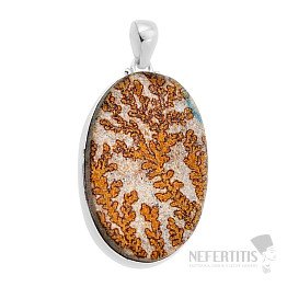 Psilomelan dendritické prívesok striebro Ag 925 51446