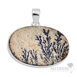 Psilomelan dendritic pendant silver Ag 925 51453