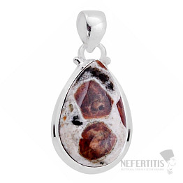 Spessartin in limestone pendant silver Ag 925 51589