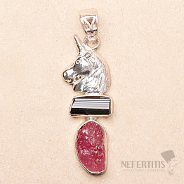 Rubín surový prívesok striebro Ag 925 51627