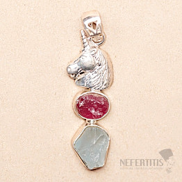 Ruby raw silver pendant Ag 925 51630