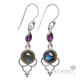 Dizajnové náušnice labradorit striebro Ag 925 E518