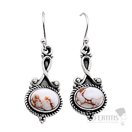 Magnezit Wild horse náušnice striebro Ag 925 51936