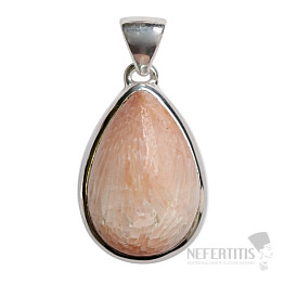 Skolecit salmon pendant silver Ag 925 P524