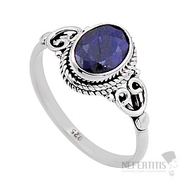 Indian sapphire (treated) ring silver Ag 925 52668