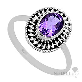 Amethyst-geschliffener Ring, Silber Ag 925 52694