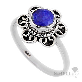 Zafír indický (upravený) prsteň striebro Ag 925 52869