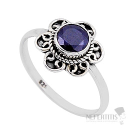 Zafír indický (upravený) prsteň striebro Ag 925 52875