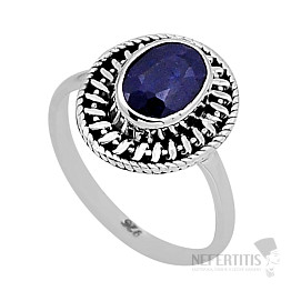 Indian sapphire (treated) ring silver Ag 925 52881