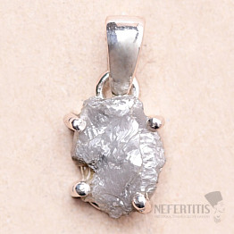 Diamond natural raw pendant silver Ag 925 LOT53