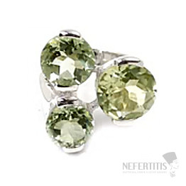 Silver ring with green amethyst