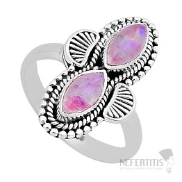 Mesačný kameň ružový prsteň striebro Ag 925 53549