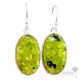 Lizardite earrings silver Ag 925 53641