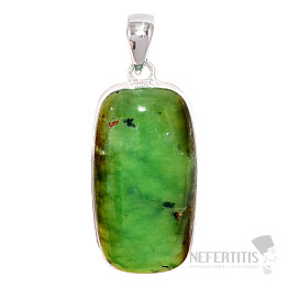 Chryzopras boulder přívěsek stříbro Ag 925 P538