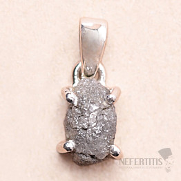 Diamant prírodný surový prívesok striebro Ag 925 LOT54