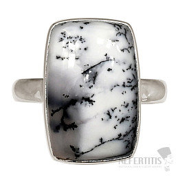 Opal dendritic ring silver Ag 925 R54