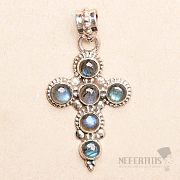 Labradorite pendant cross silver Ag 925 54080