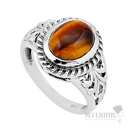 Tigrie oko prsteň striebro Ag 925 54201