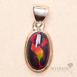 Opál černý etiopský přívěsek stříbro Ag 925 P543