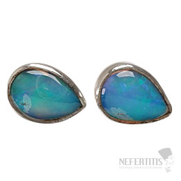 Äthiopische Opal-Ohrringe, Silber Ag 925 E544