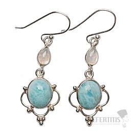 Dizajnové náušnice s larimarom striebro Ag 925 E547