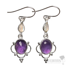 Designer-Ohrringe mit Amethyst, Silber Ag 925 E548