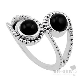 Onyx prsteň striebro Ag 925 54821