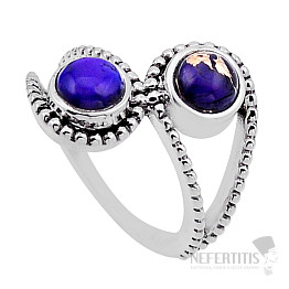 Tyrkys purpurový prsteň striebro Ag 925 54840