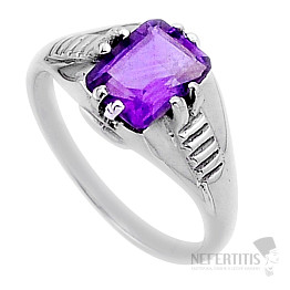 Ametyst brúsený prsteň striebro Ag 925 54929