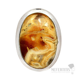 Ring aus versteinertem Holz, Silber Ag 925 R55