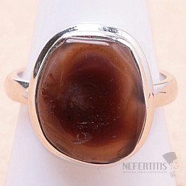 Achát mexický ohnivý prsten stříbro Ag 925 R553