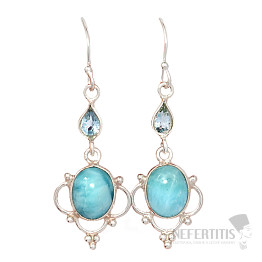 Larimar náušnice striebro Ag 925 E560