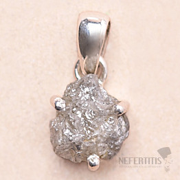 Diamant přírodní surový přívěsek stříbro Ag 925 LOT57