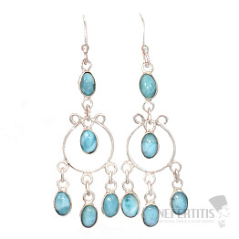 Larimar náušnice stříbro Ag 925 E584