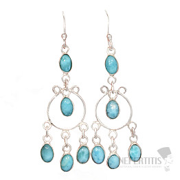 Larimar náušnice stříbro Ag 925 E589