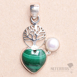 Malachite pendant silver Ag 925 59221